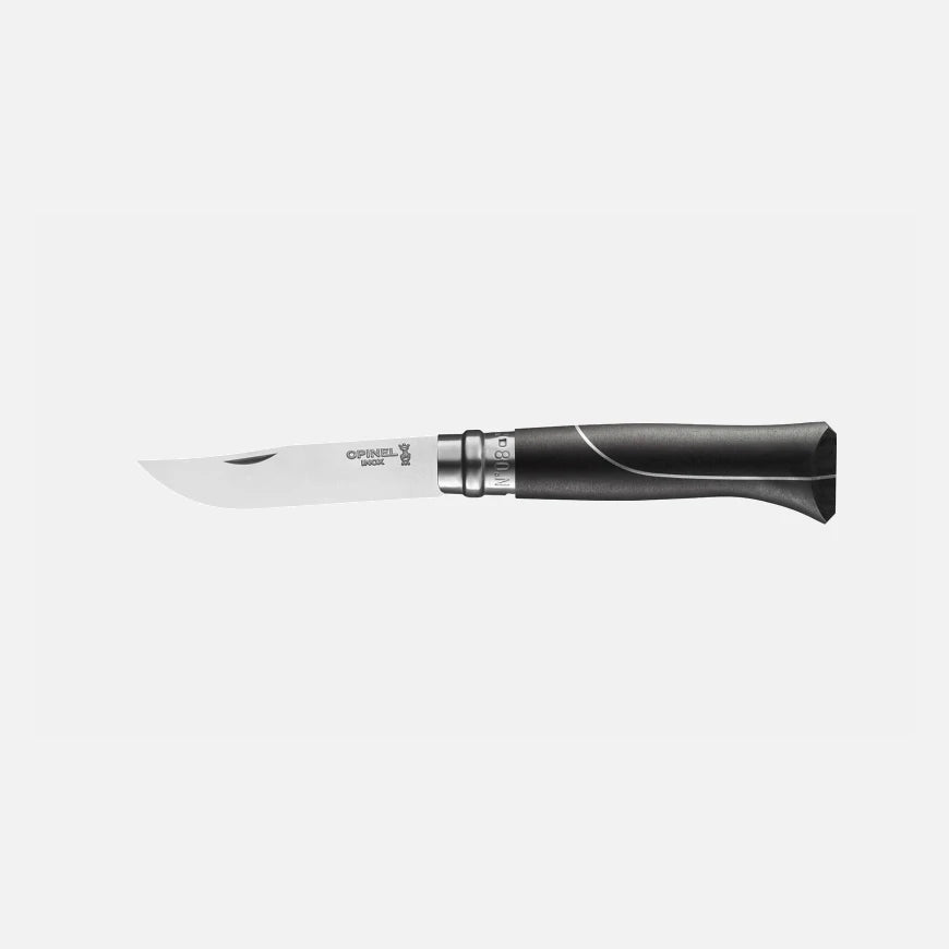 Opinel N°08 Ellipse – Luxus-Taschenmesser aus Ebenholz & Aluminium mit Geschenkbox