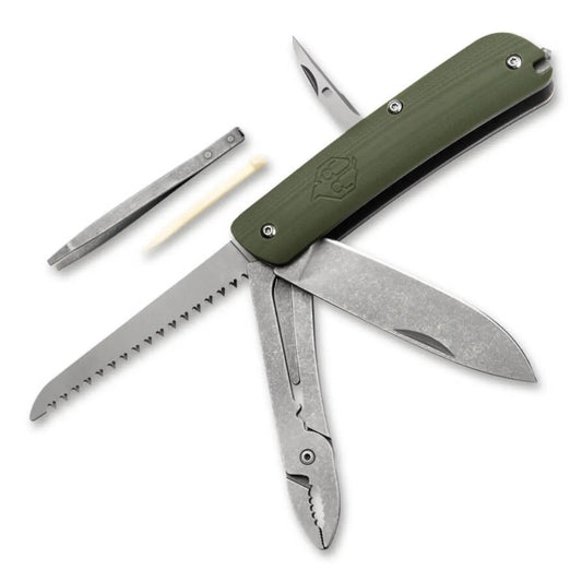 Naturensöhne MK II NXT Taschenmesser – Multifunktionales Slipjoint Outdoor & Bushcraft Messer mit 12C27 Stahl Böker Plus