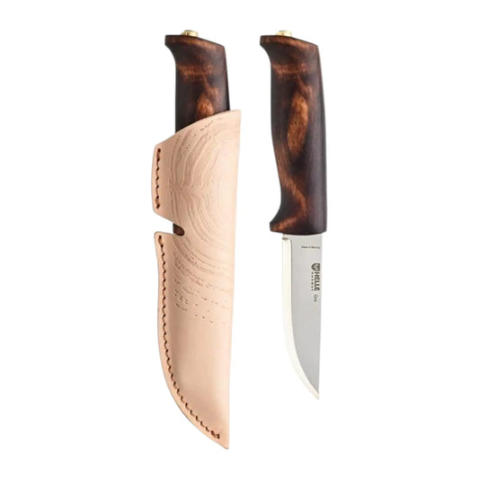 Helle Gro feststehendes Messer – Skandinavisches Outdoor Messer mit 12C27 Stahl & Birkenholzgriff HELLE