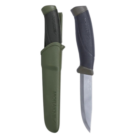 Morakniv Companion (S) Outdoor Messer MG – 12C27 Edelstahl mit Scandi-Schliff & rutschfestem Griff