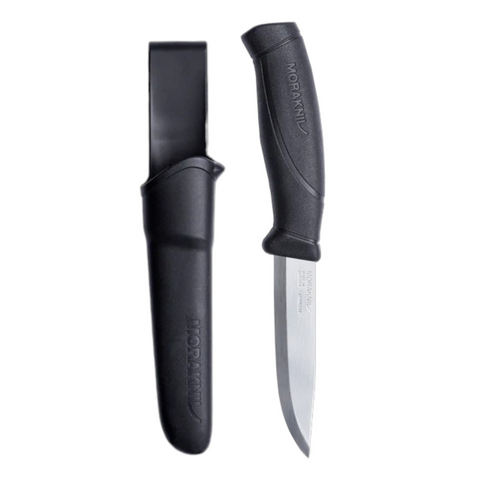 Morakniv Companion (S) Outdoor Messer Black – 12C27 Edelstahl mit Scandi-Schliff & rutschfestem Griff
