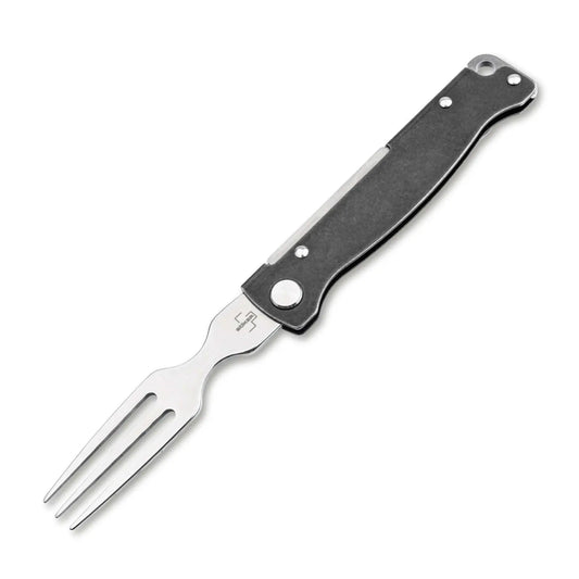 Böker Plus Atlas Gabel – Klappbares Campingbesteck aus Edelstahl mit Slipjoint & Clip - GMELCH