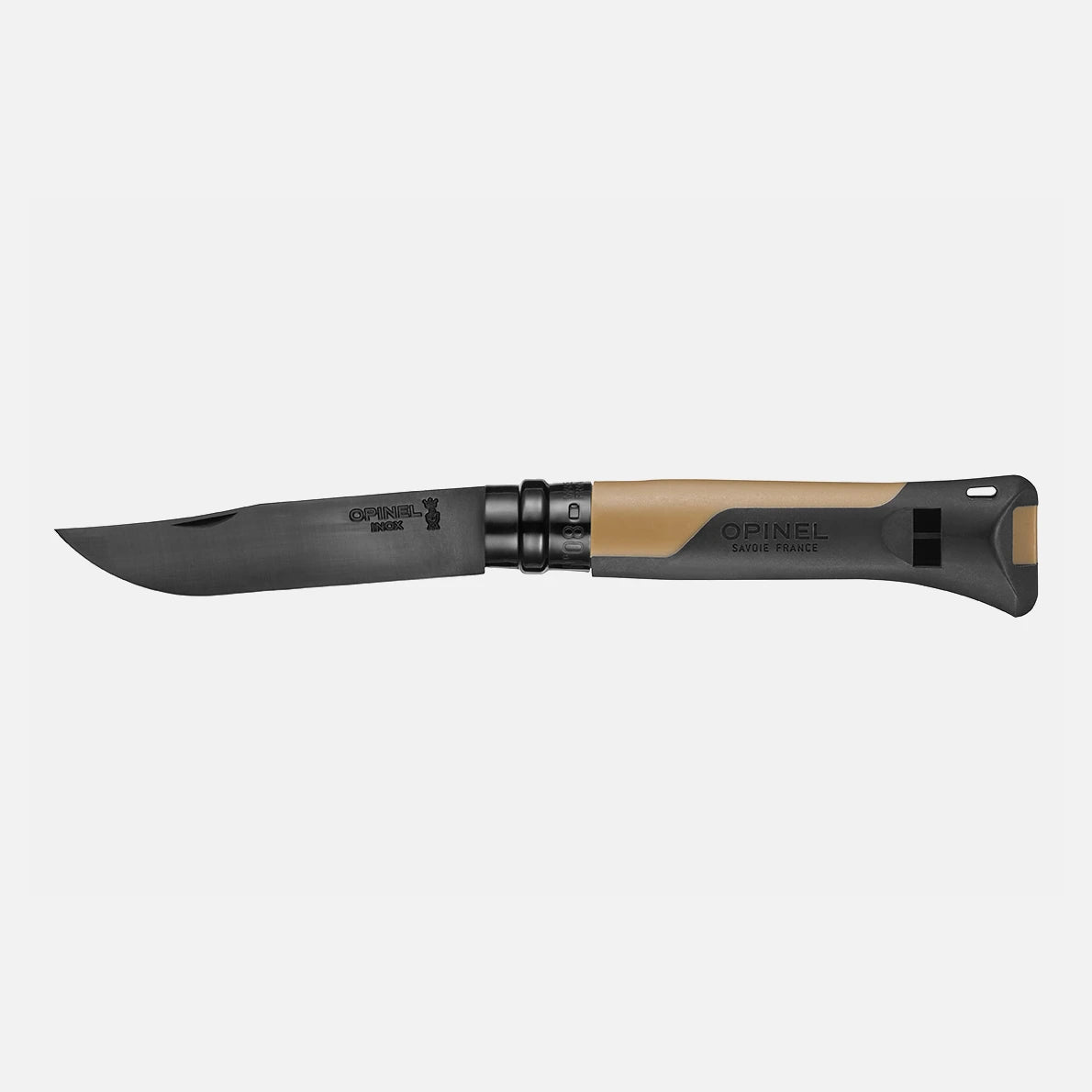 Opinel N°08 Horizon Senf-black Taschenmesser – Linerlock, 12C27 Stahl, Outdoor-EDC