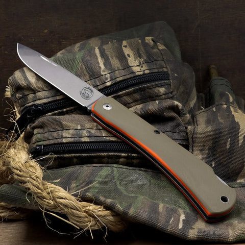 White River Mudbug Green G10 / Orange Liner – Lockback-Taschenmesser CPM MagnaCut, §42a-konform