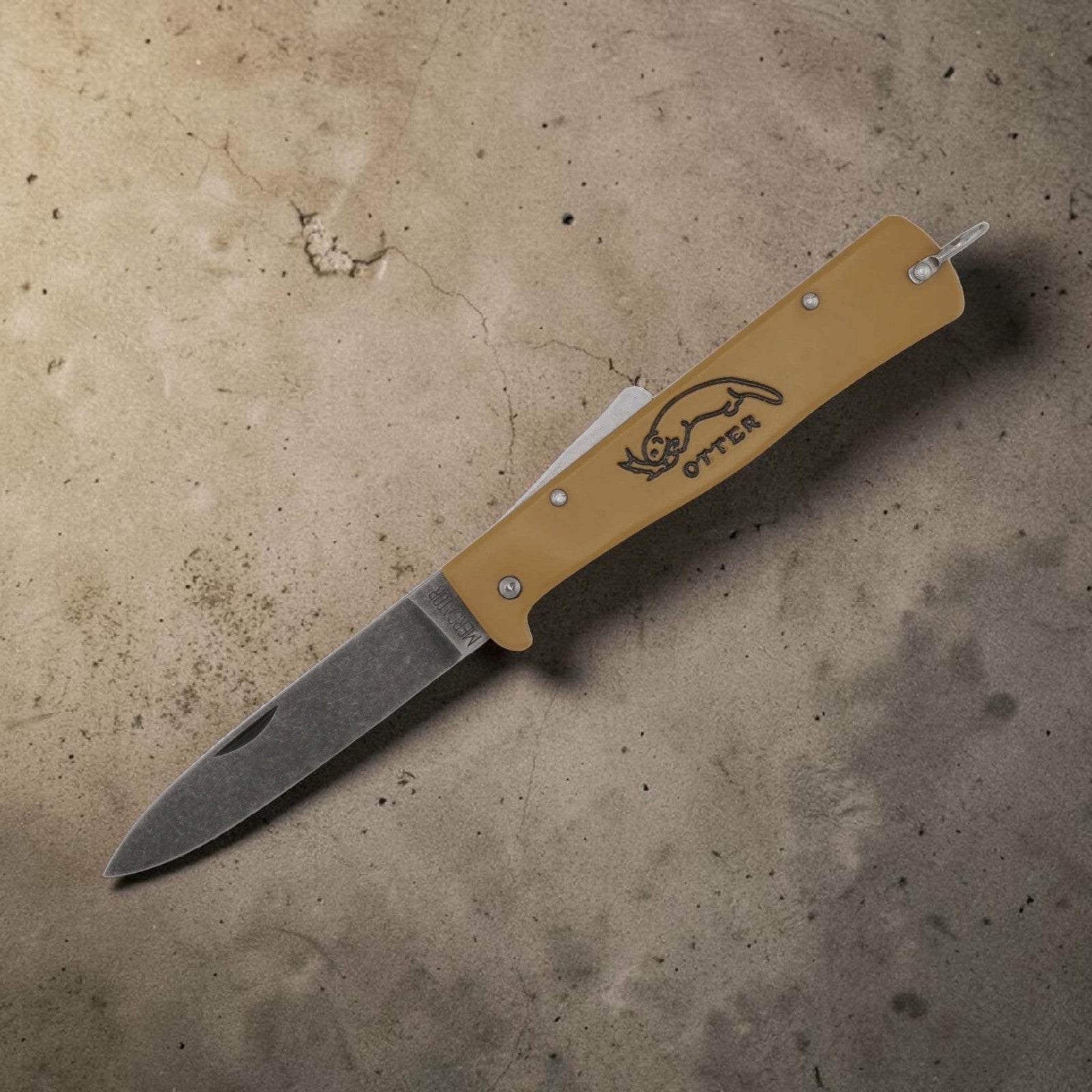 OTTER Mercator Sahara – Klappmesser mit C75 Stone Wash & sandfarbenem Griff, Solingen