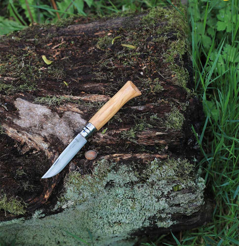 Opinel N°08 Olivenholz – Elegantes Taschenmesser mit Edelstahlklinge & mediterranem Holzgriff