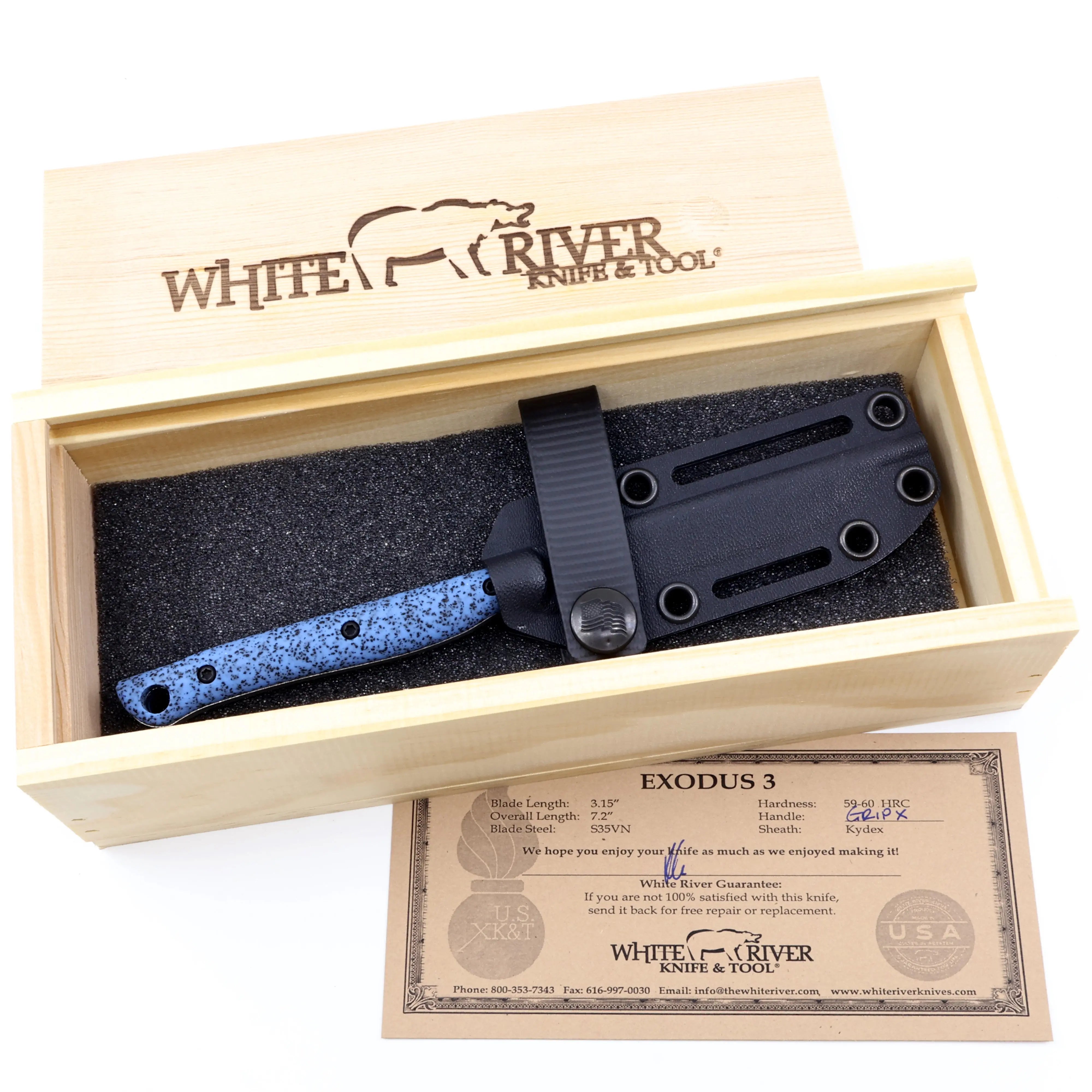 White River GripXodus 3 EDC S35VN USA Bushcraft Knife Limited White River Knife & Tool