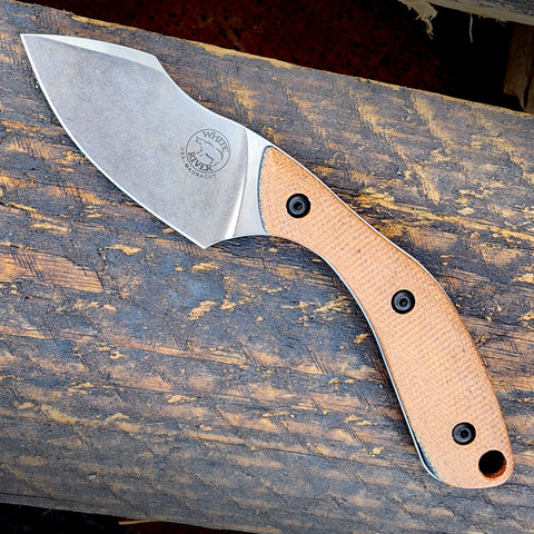 White River Apex Natural Canvas Micarta – MagnaCut Fixed Blade EDC | Made in USA