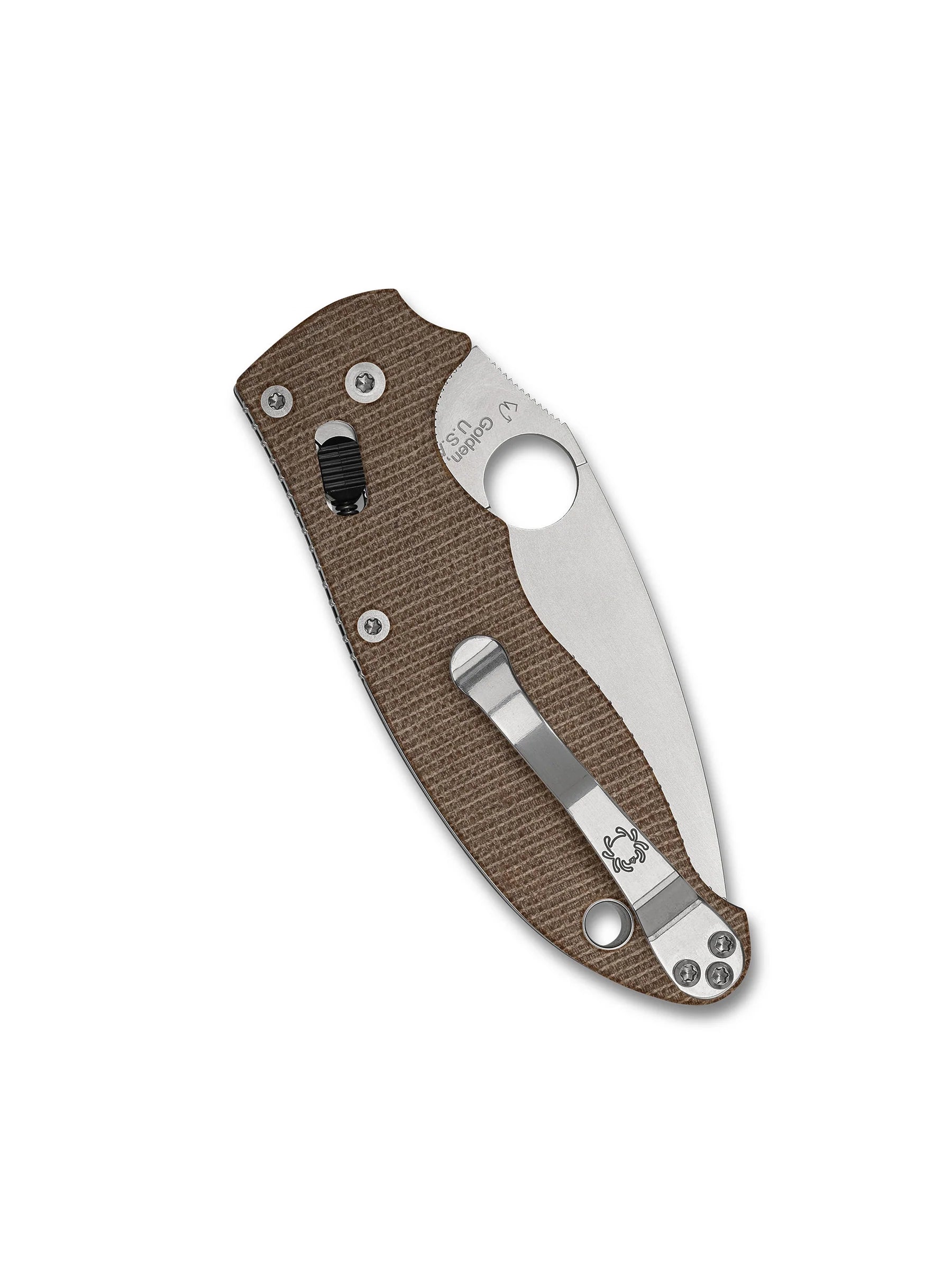 Spyderco Manix 2 CruCarta – CPM Cru-Wear mit braunem Canvas-Micarta