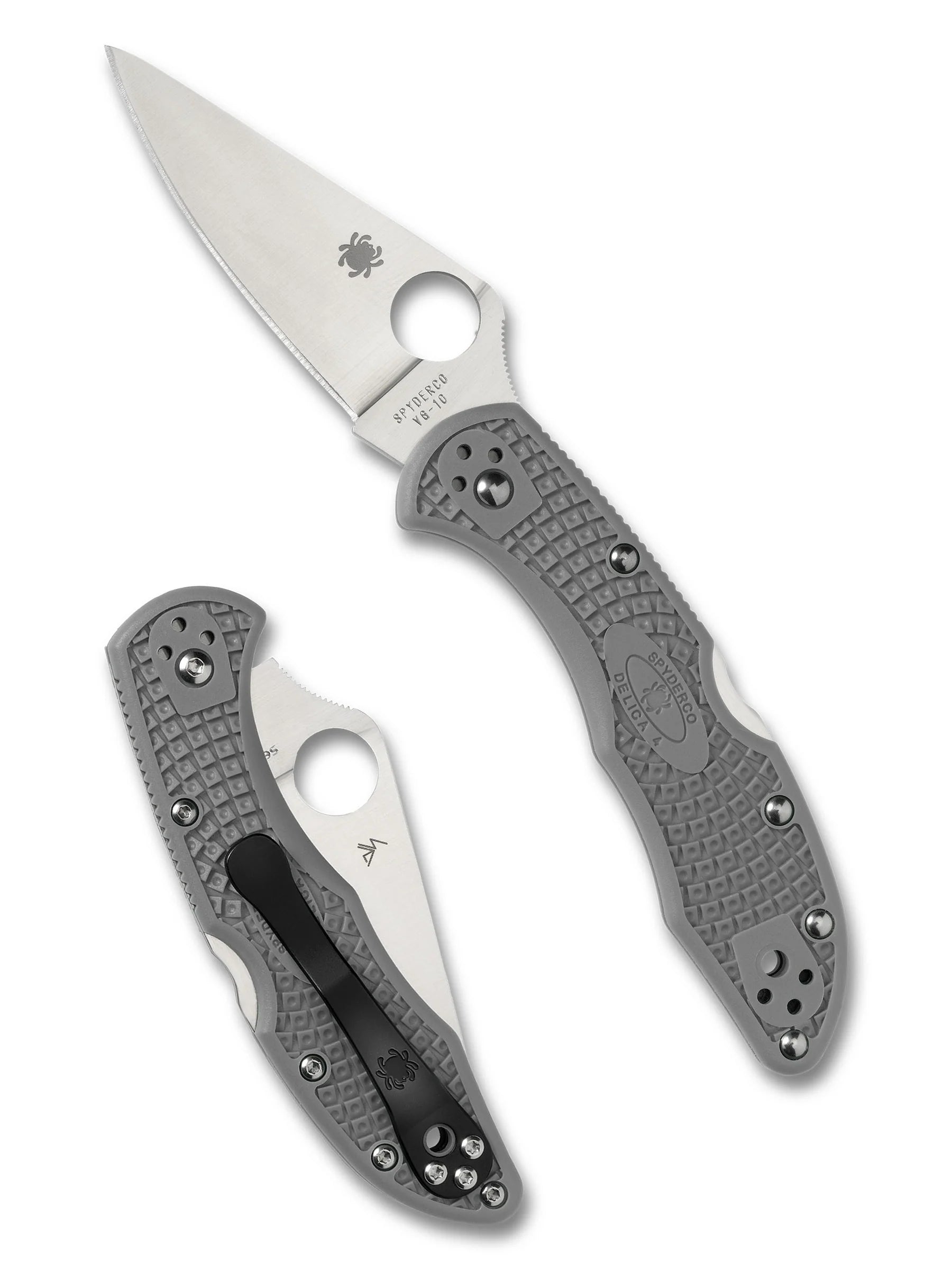 Spyderco Delica 4 C11FPGY FRN Grau VG-10 Klappmesser – Flat Ground Made in Japan