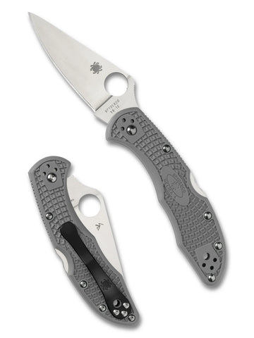 Spyderco Delica 4 C11FPGY FRN Grau VG-10 Klappmesser – Flat Ground Made in Japan
