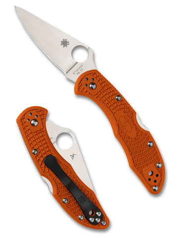 Spyderco C11FPOR Delica 4 – Flat Ground, FRN Orange