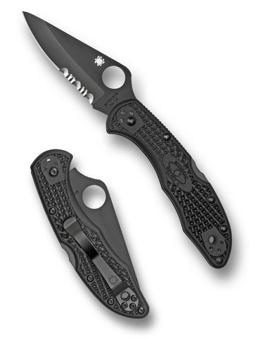 Spyderco C11PSBBK Delica 4 – FRN Black, Teilwellenschliff, VG-10