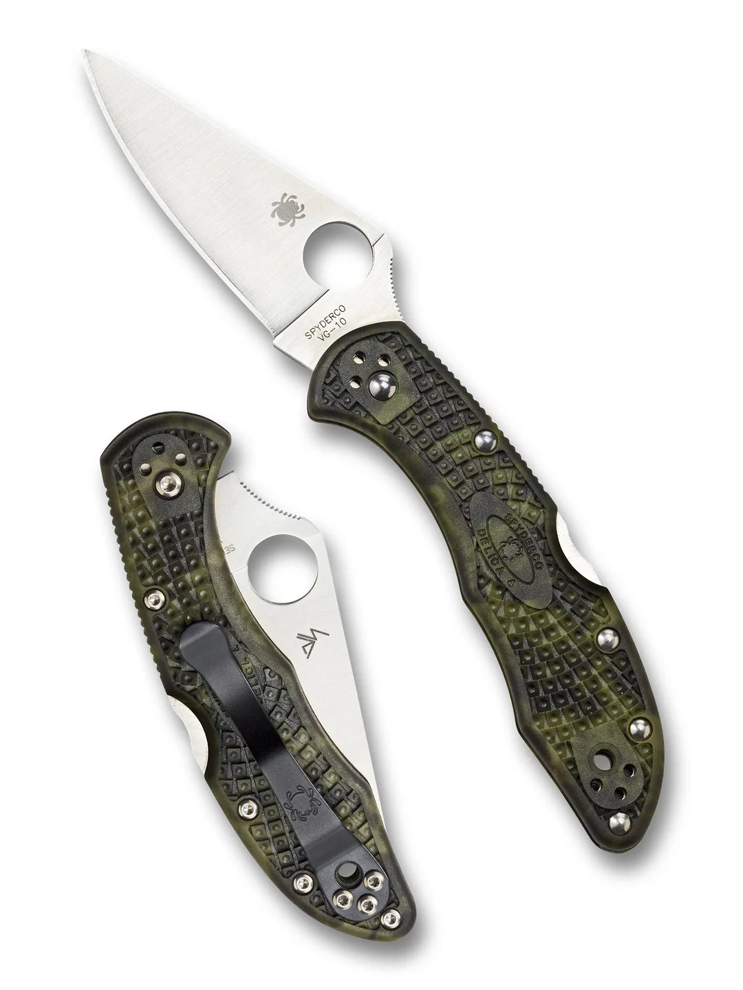 Spyderco C11ZFPGR Delica 4 Zome – Handgefärbtes FRN Green, VG-10