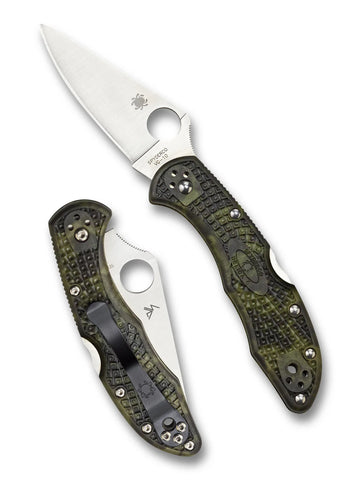 Spyderco C11ZFPGR Delica 4 Zome – Handgefärbtes FRN Green, VG-10