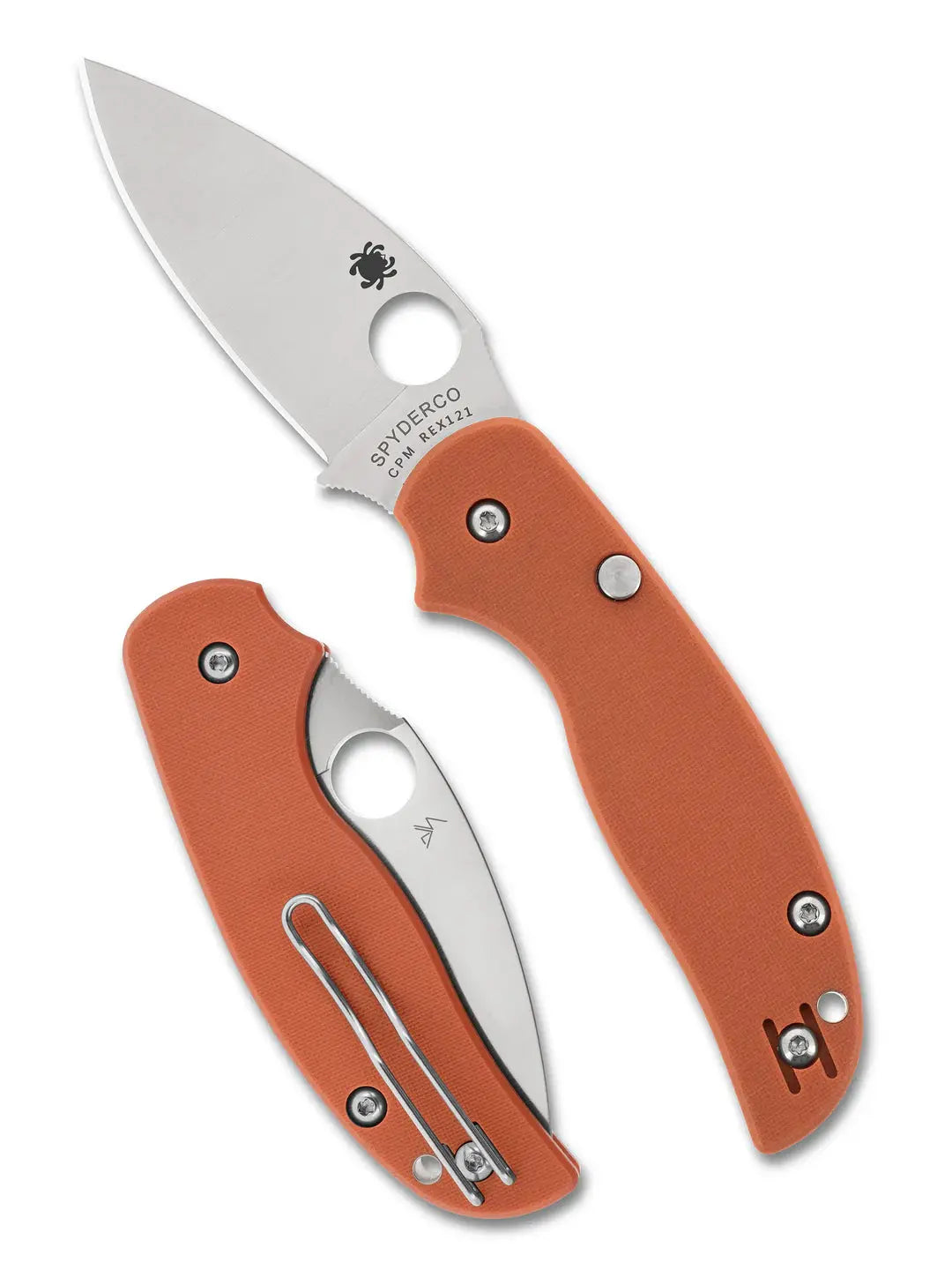 Spyderco C123GPBOR Sage 6 Orange G10 – CPM REX 121 – Button Release Compression Lock – Reveal 20 (2026) Spyderco