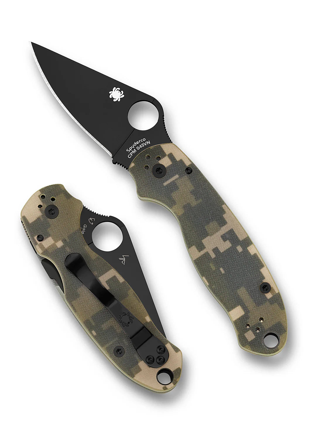 Spyderco C223GPCMOBK Para 3 – CPM-S45VN Black Blade, G-10 Camo Griff, USA