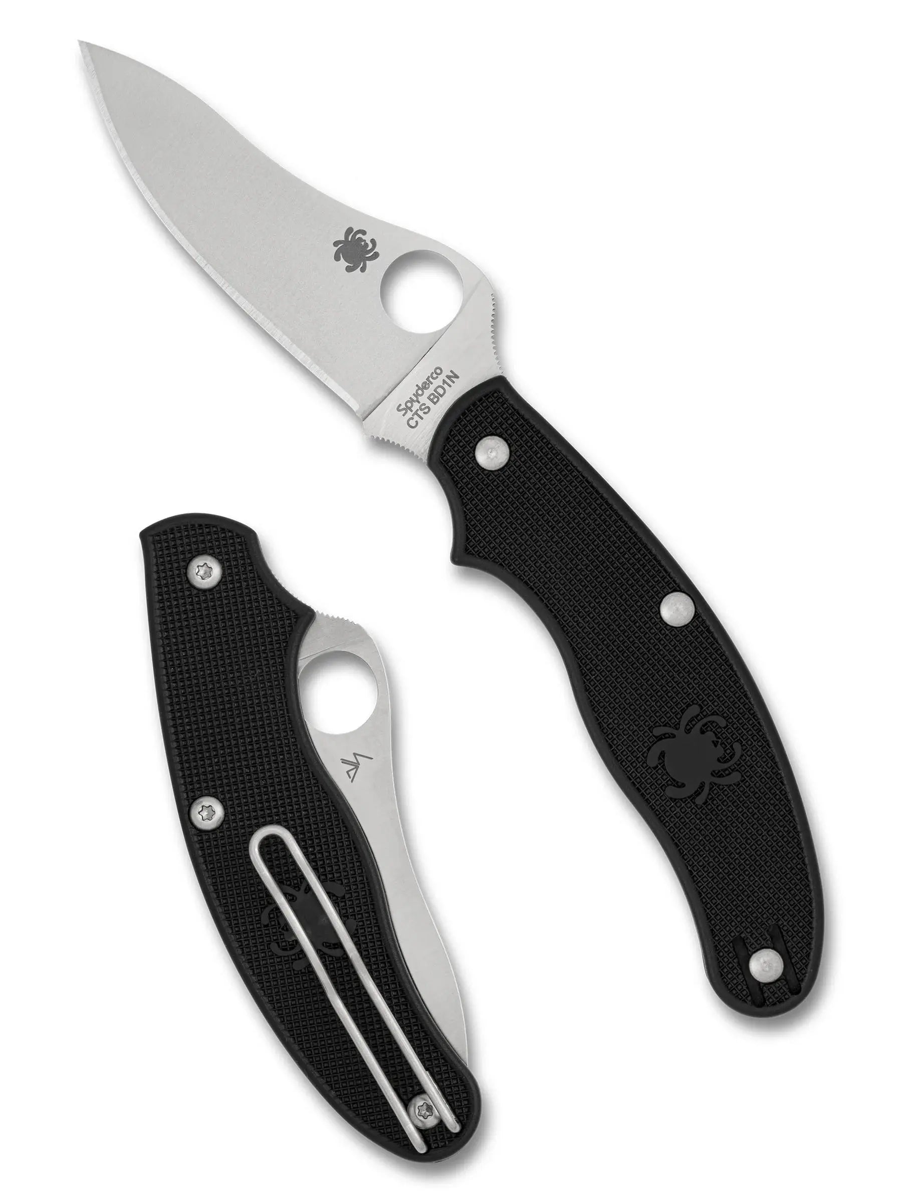 Spyderco UK Penknife Drop Point Black C94PBK3 – Vorder- und Rückseite