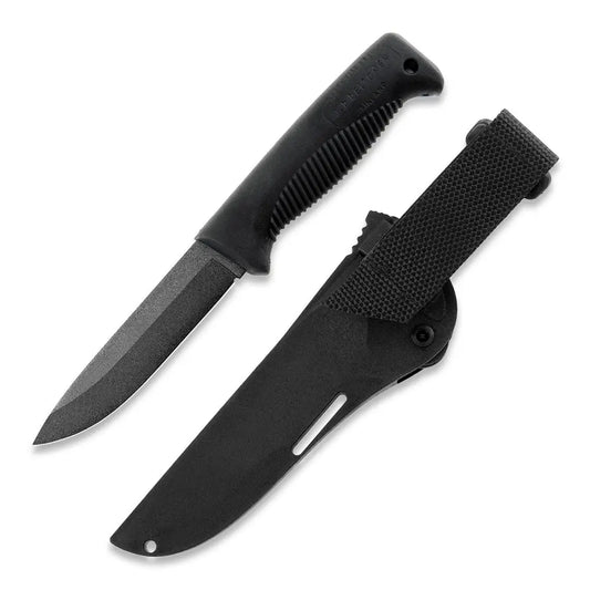 Peltonen M07 Ranger Puukko Teflon Schwarz – Detailaufnahme der Teflon-Klinge