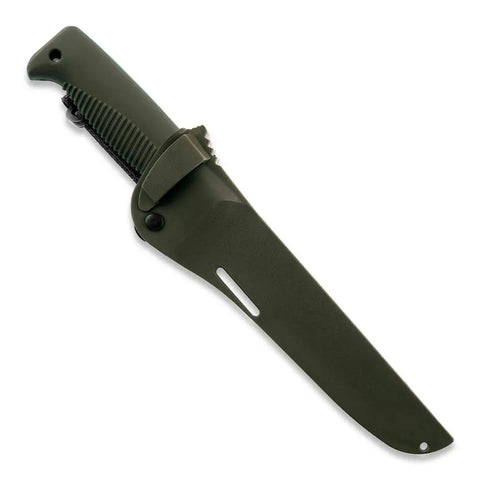 Peltonen M95 Ranger Sissipuukko OD Green – Survivalmesser mit Cerakote-Klinge und Kunststoffscheide