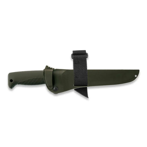 Peltonen M95 Ranger Sissipuukko OD Green – Survivalmesser mit Cerakote-Klinge und Kunststoffscheide