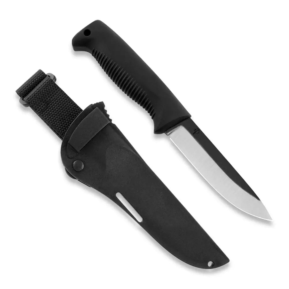 Peltonen M07 Ranger Puukko Unbeschichtet – Survivalmesser mit Kunststoffscheide Schwarz