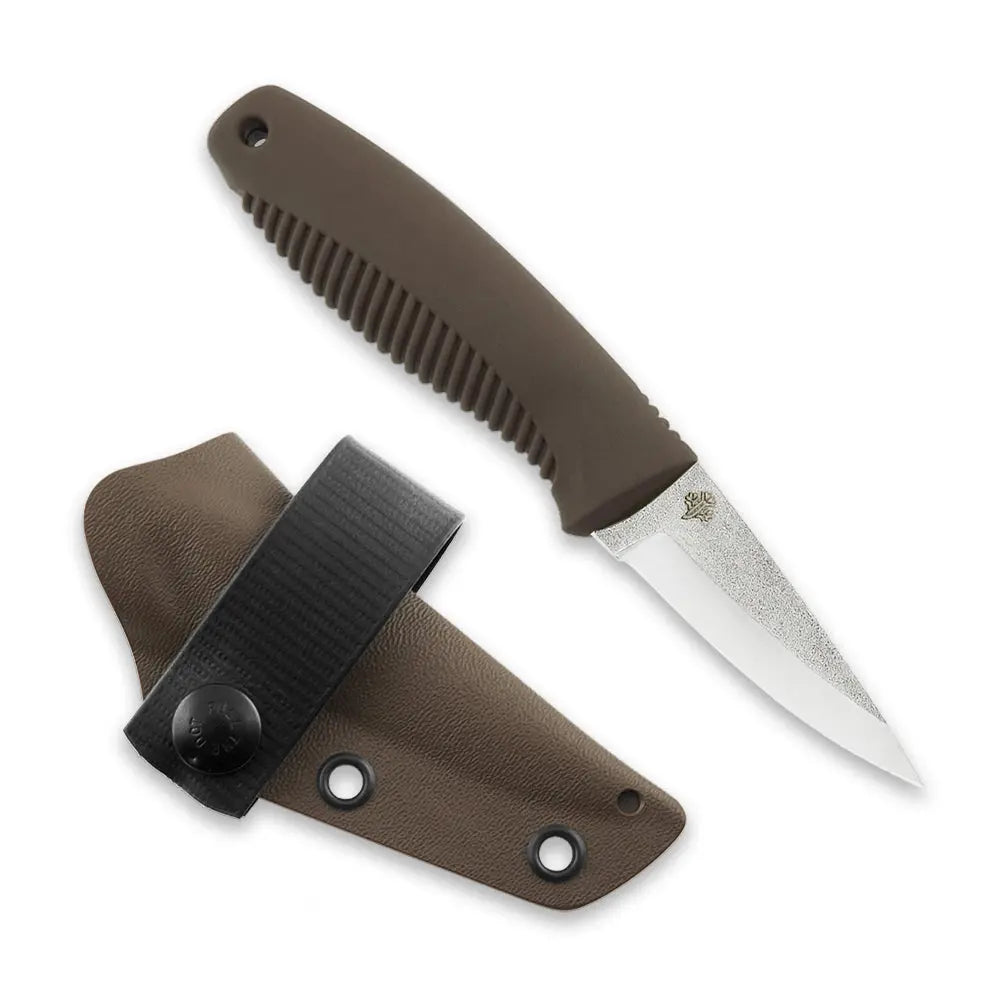 Peltonen M23 Ranger Cub N690 Coyote – rostfreies Neck Knife mit Kydexscheide