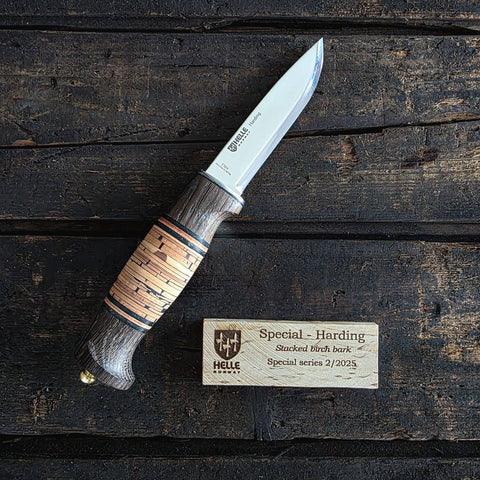Helle Harding Birch Bark Messer Outdoor Jagdmesser Scandi Lederscheide