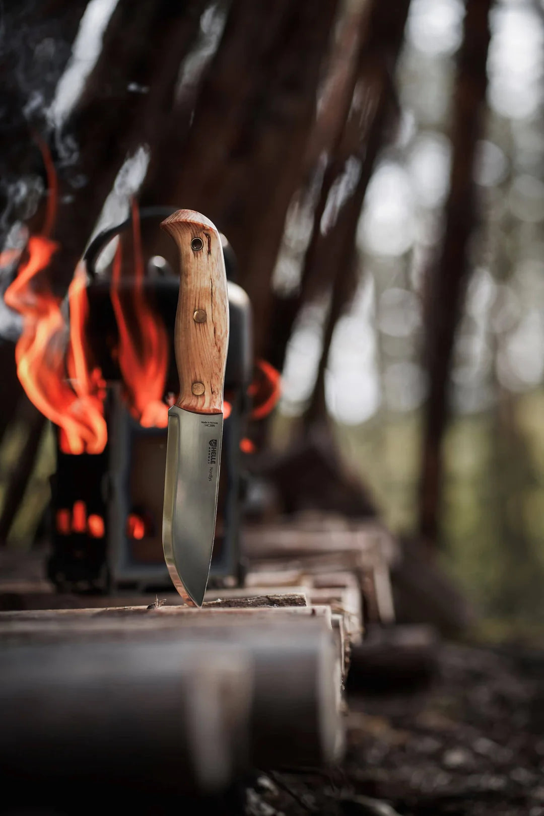Helle Nordlys Messer 14C28N Scandi Outdoor Bushcraft Jagdmesser