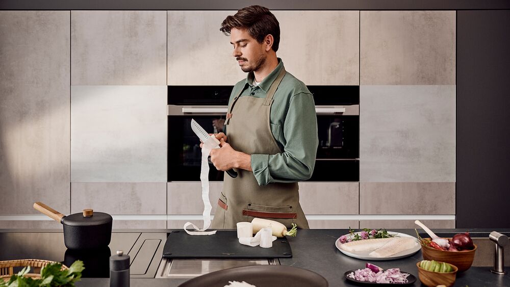 Victorinox Fibrox Santokumesser 17 cm – Profi-Küchenmesser mit Kullenschliff