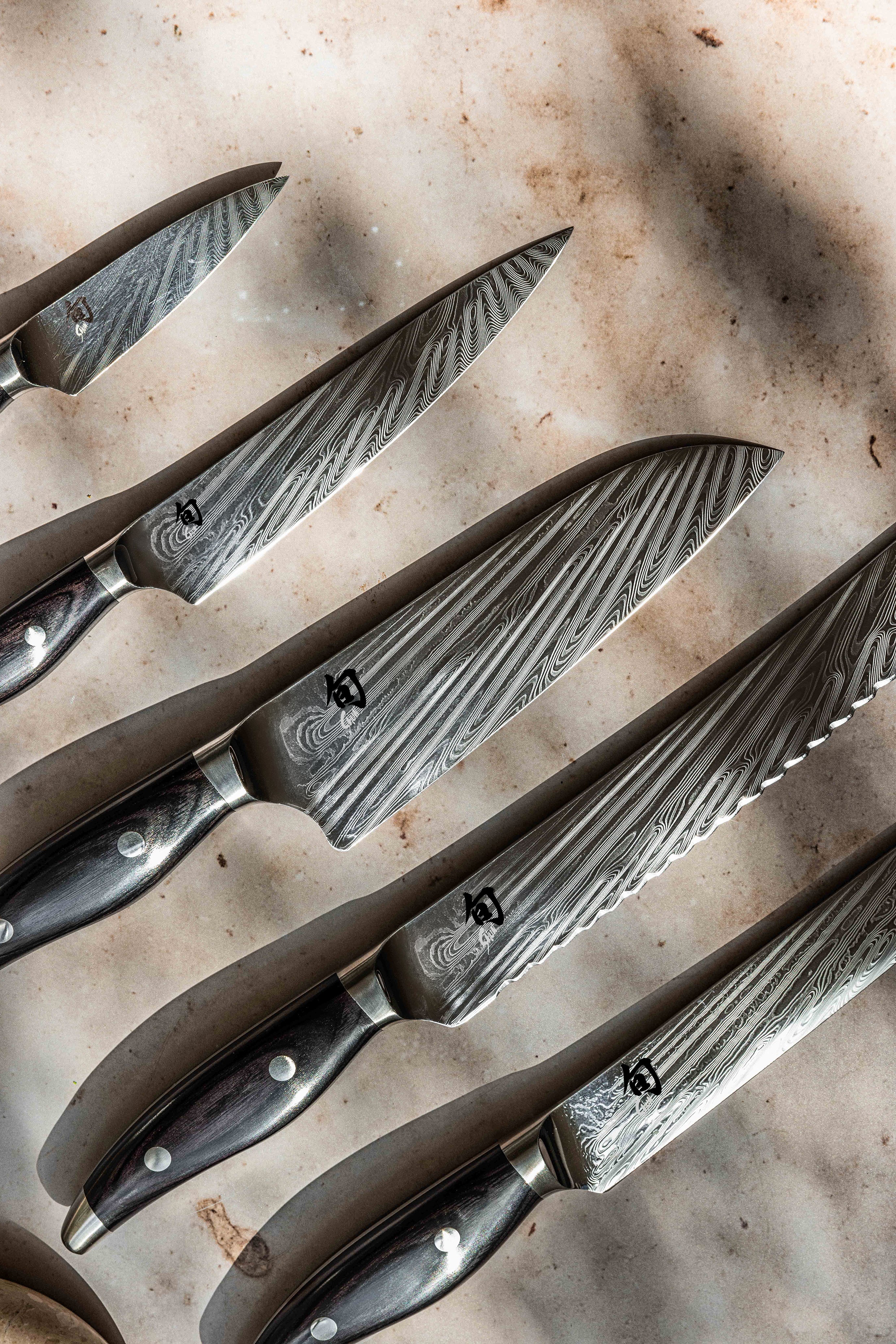 KAI Shun Nagare Black Santoku 18 cm – NDC-0702S | Premium Damastmesser