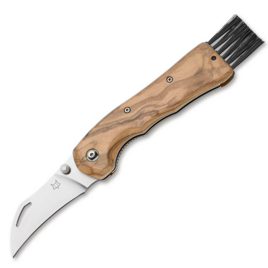 Fox Knives Spora Pilzmesser mit Bürste Olive Wood