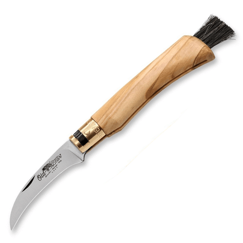 Antonini Old Bear Pilzmesser mit Bürste Mushroom Italian Olive