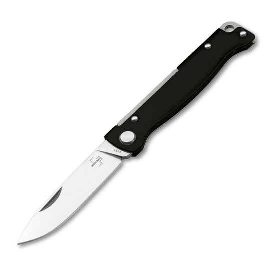 Böker Plus Atlas Black – Slipjoint Taschenmesser 12C27, Edelstahl, legal führbar Böker Plus