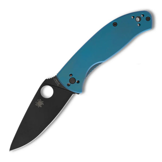 Spyderco Tenacious R.I.L. Blue Titanium Black Blade PlainEdge Spyderco