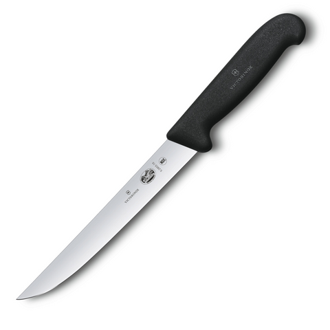 Victorinox Fibrox, Tranchiermesser, 18cm, gerade, schmal, schwarz 5.2803.18