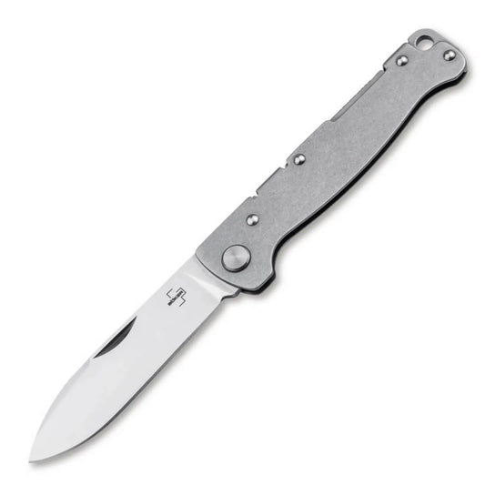 Böker Plus Atlas Backlock Droppoint – Taschenmesser D2 Stahl, Backlock, Edelstahl Böker Plus