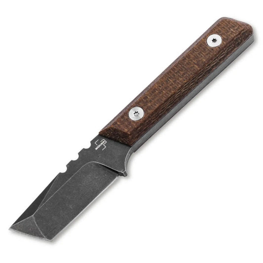 Böker Plus Thicker Clipper – kompaktes feststehendes Messer mit D2-Klinge und Micarta-Griff