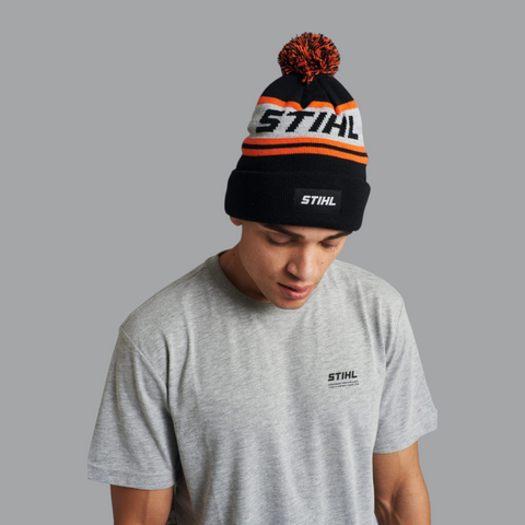 STIHL Mütze POMPON 24 Schwarz/Orange/Grau