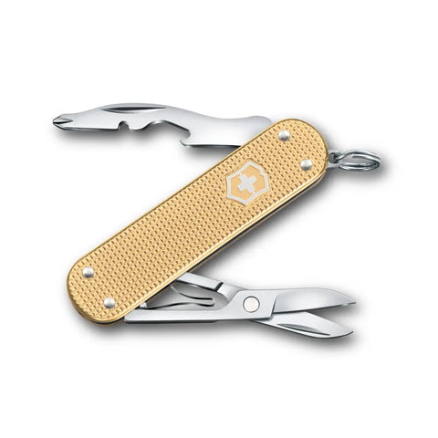 Victorinox Companion S Alox 58 mm Gold – Edles Multitool ohne Klinge mit 5 Funktionen