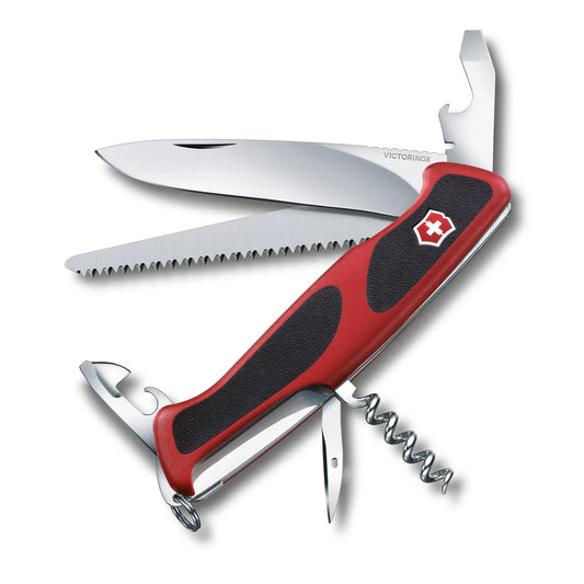 Victorinox Ranger 55 Grip – Frontansicht des geschlossenen Schweizer Taschenmessers im Studio