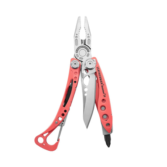Leatherman Skeletool CX Guava mit aufgefächerten Werkzeugen