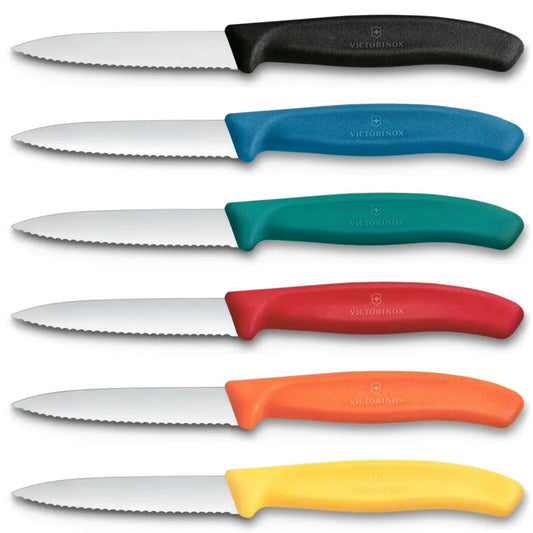 Victorinox Swiss Classic Gemüsemesser mittelspitz Wellenschliff 8 cm – Rostfrei, spülmaschinenfest, Made in Switzerland Victorinox