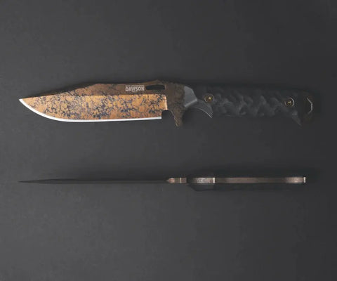 Dawson Knives Marauder Wildfire Finish mit Black G10 Griffschalen
