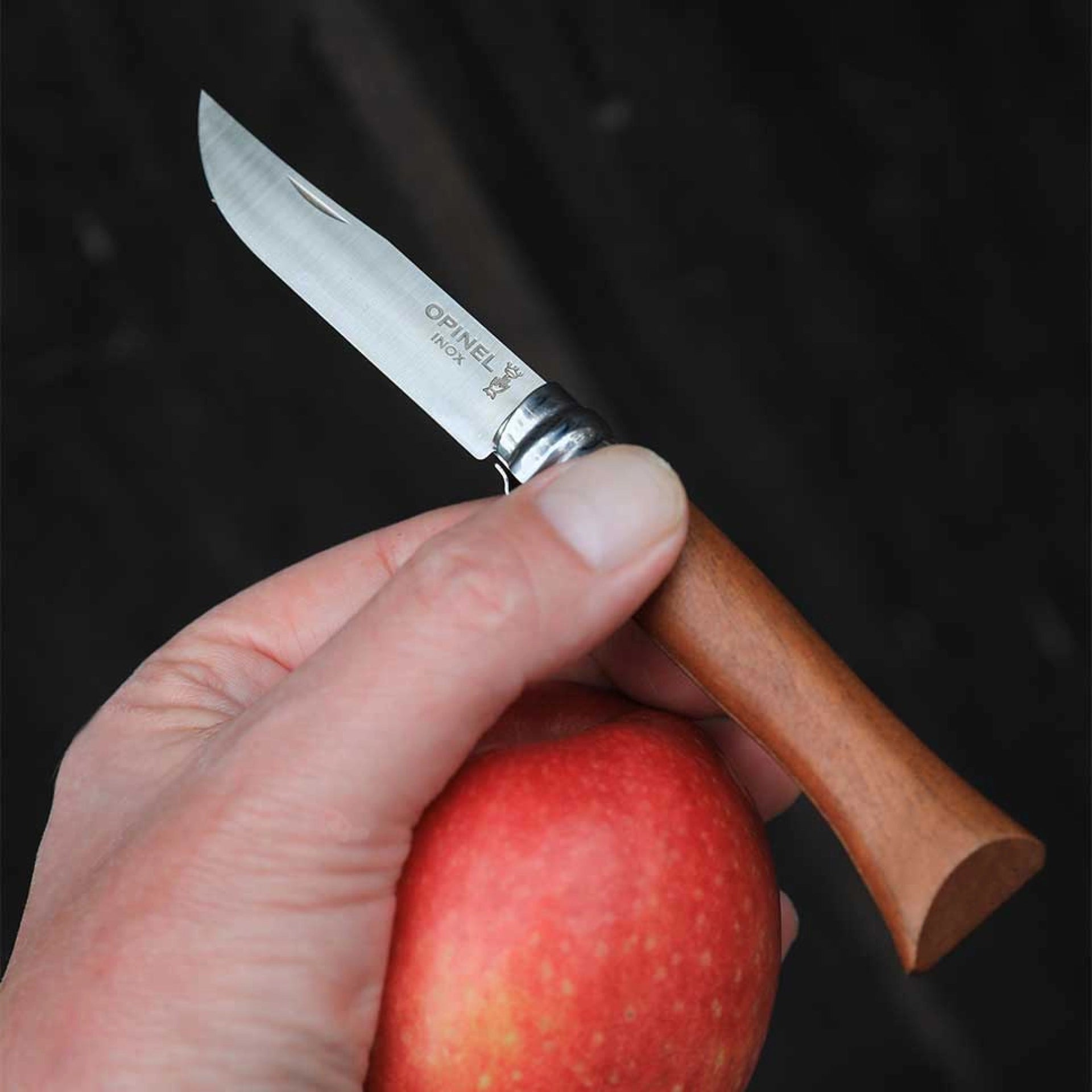 Opinel N°08 Nussholz – Klassisches Taschenmesser mit Edelstahlklinge & Griff aus edlem Nussbaumholz