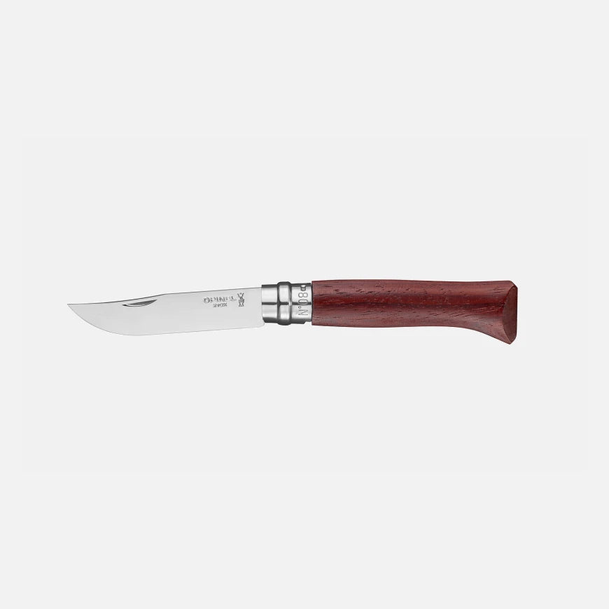 Opinel N°08 Luxus Padouk – Edles Taschenmesser mit spiegelpolierter Edelstahlklinge & Padouk-Holzgriff