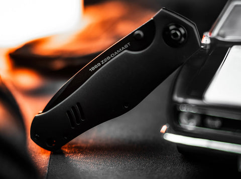 Böker 1969 Z28-Damast Shadow – Limitiertes Taschenmesser mit 80-lagiger Damastklinge & Aluminiumgriff