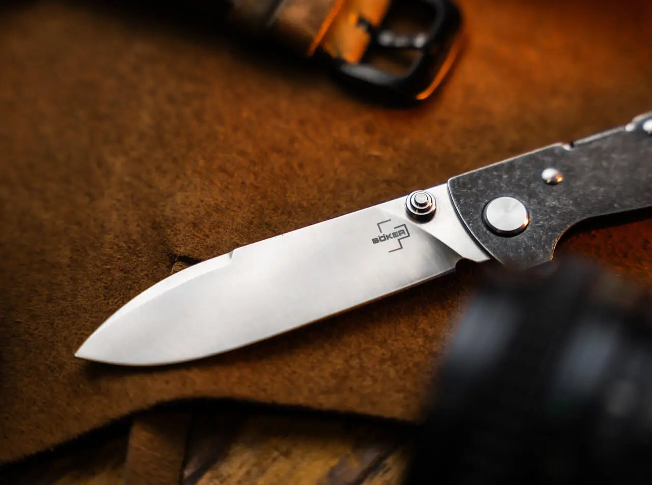 Böker Plus Atlas Droppoint TS D2 Backlock Taschenmesser Einhandmesser EDC Böker Plus