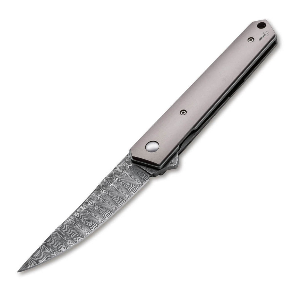 Böker Plus Kwaiken Flipper Damast – Titan-Taschenmesser von Lucas Burnley