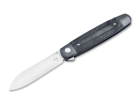 Böker Plus Modern Club Knife – Gentleman Taschenmesser mit Nitro-V Stahl, Micarta & Flipper | Linerlock EDC Böker Plus